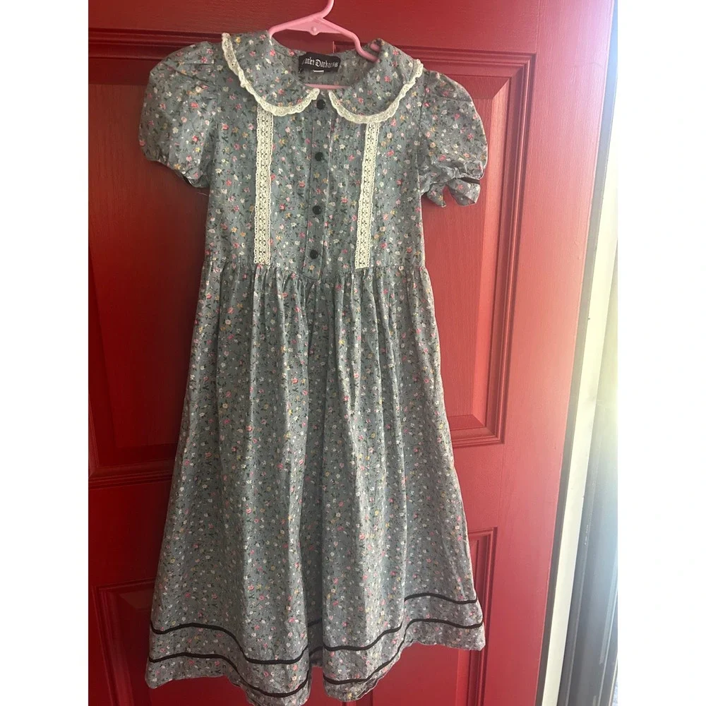 Scarlet Darkness‎ Nightgown Floral Peter Pan Collar Ruffle Cottagecore bin B